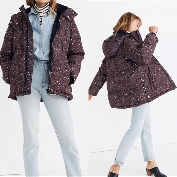 Madewell Star Puffer Purple Jacket - Picture 3 of 6